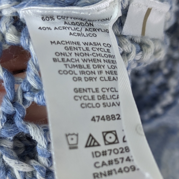 LOFT | Blue Knit Short Sleeve Sweater - H4 - Picture 4 of 5